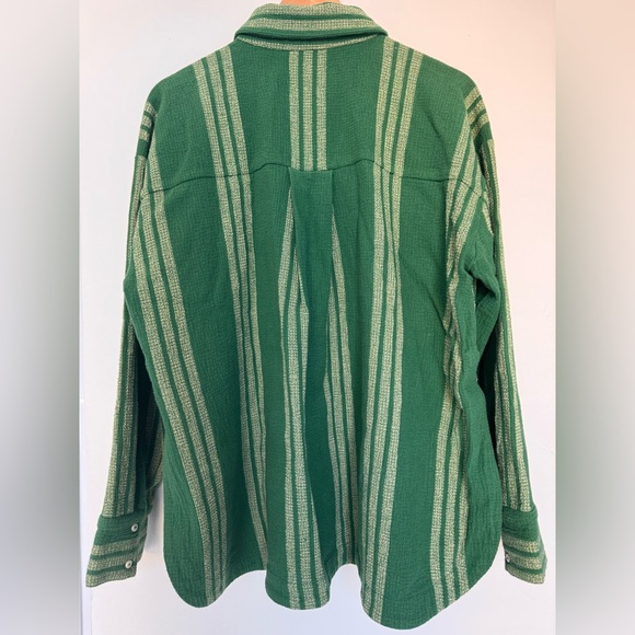 Zulu & Zephyr Organic Cotton Button-Up Shirt - Forest Stripe - Picture 7 of 7